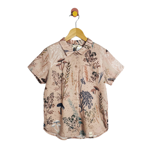 Coco au Lait Mushroom Button-up / 10Y