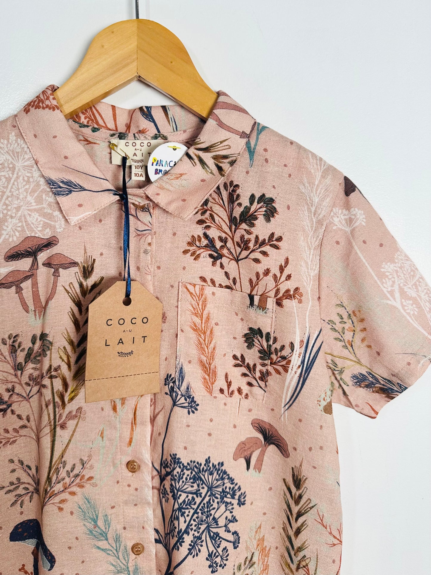 Coco au Lait Mushroom Button-up / 10Y