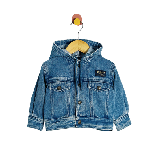 Vintage OshKosh Hooded Denim Jacket / 6M