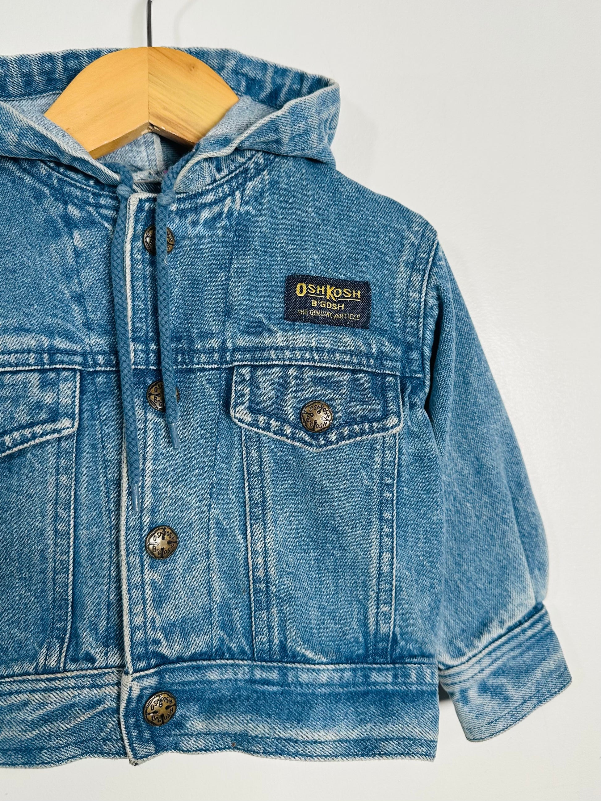 Vintage OshKosh Hooded Denim Jacket / 6M