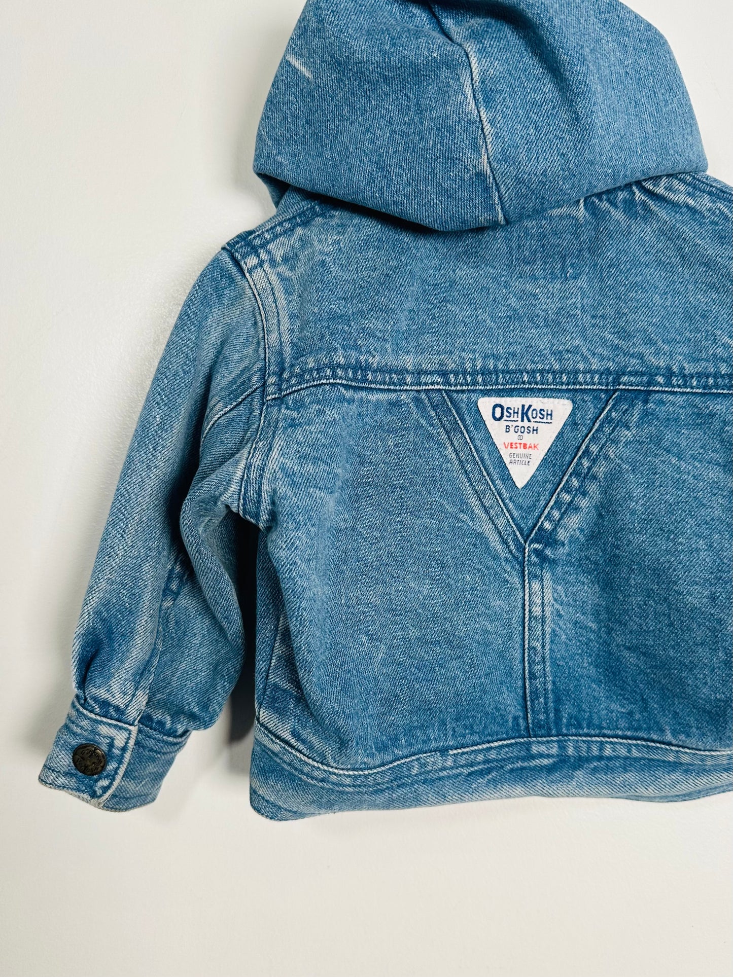 Vintage OshKosh Hooded Denim Jacket / 6M