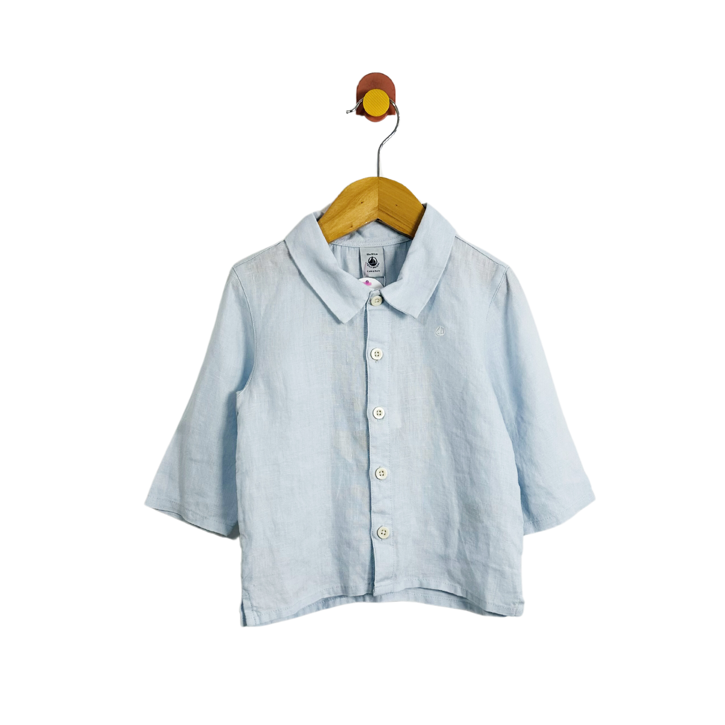 Petit Bateau Linen Button Down Shirt / 18M