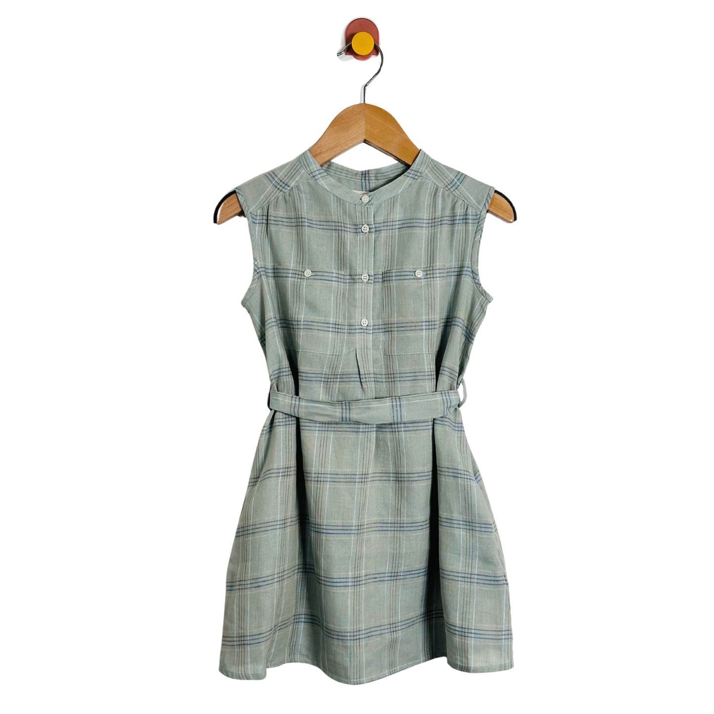 Plaid dress on a hanger with a transparent background