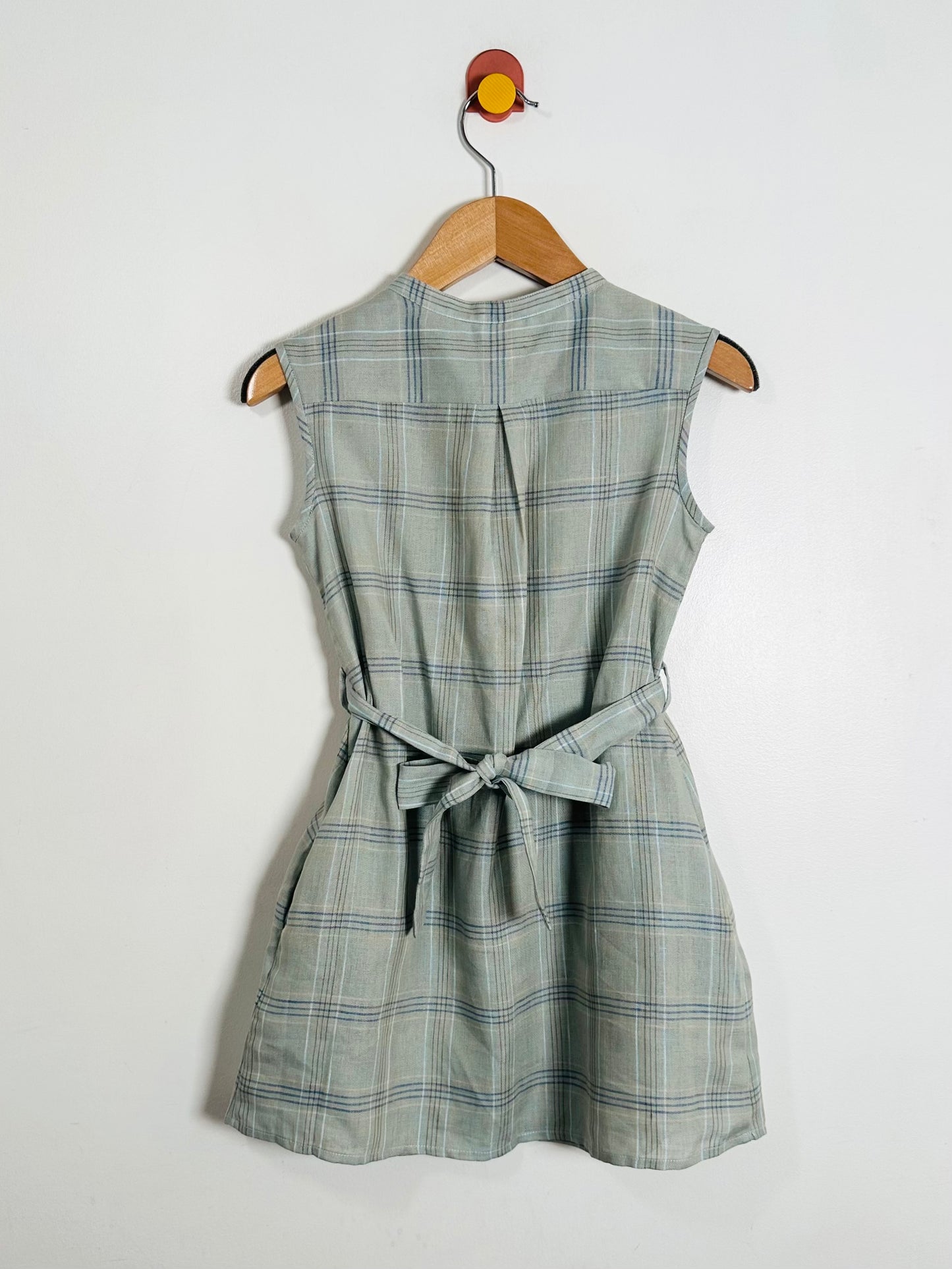 Bonpoint Linen Plaid Dress / 6Y