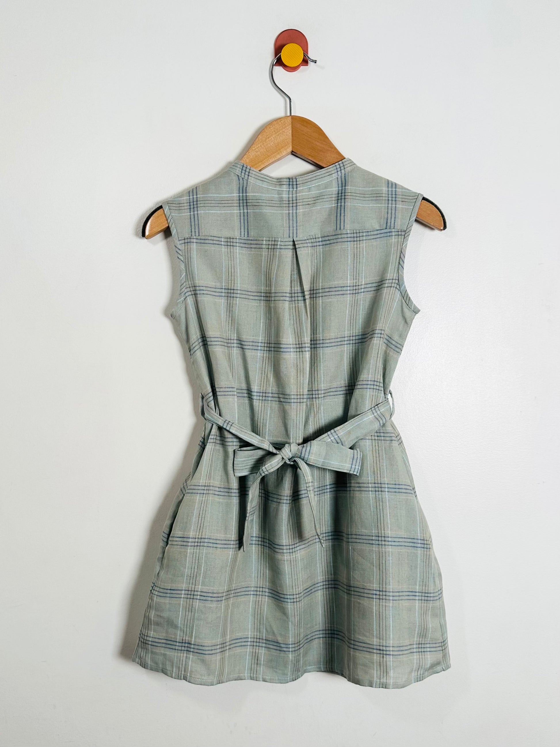 Bonpoint Linen Plaid Dress / 6Y