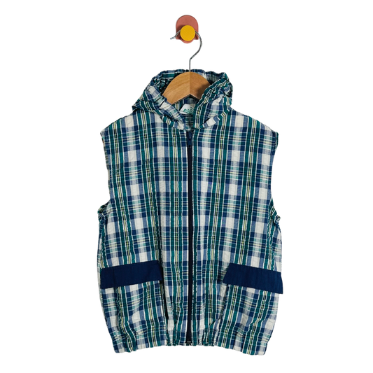 Vintage Plaid Hooded Vest / 4Y