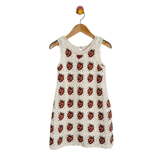 Rylee + Cru Crochet Strawberry Dress / 6-7Y