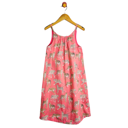 Pink Chicken Cheetah Dress / 12Y