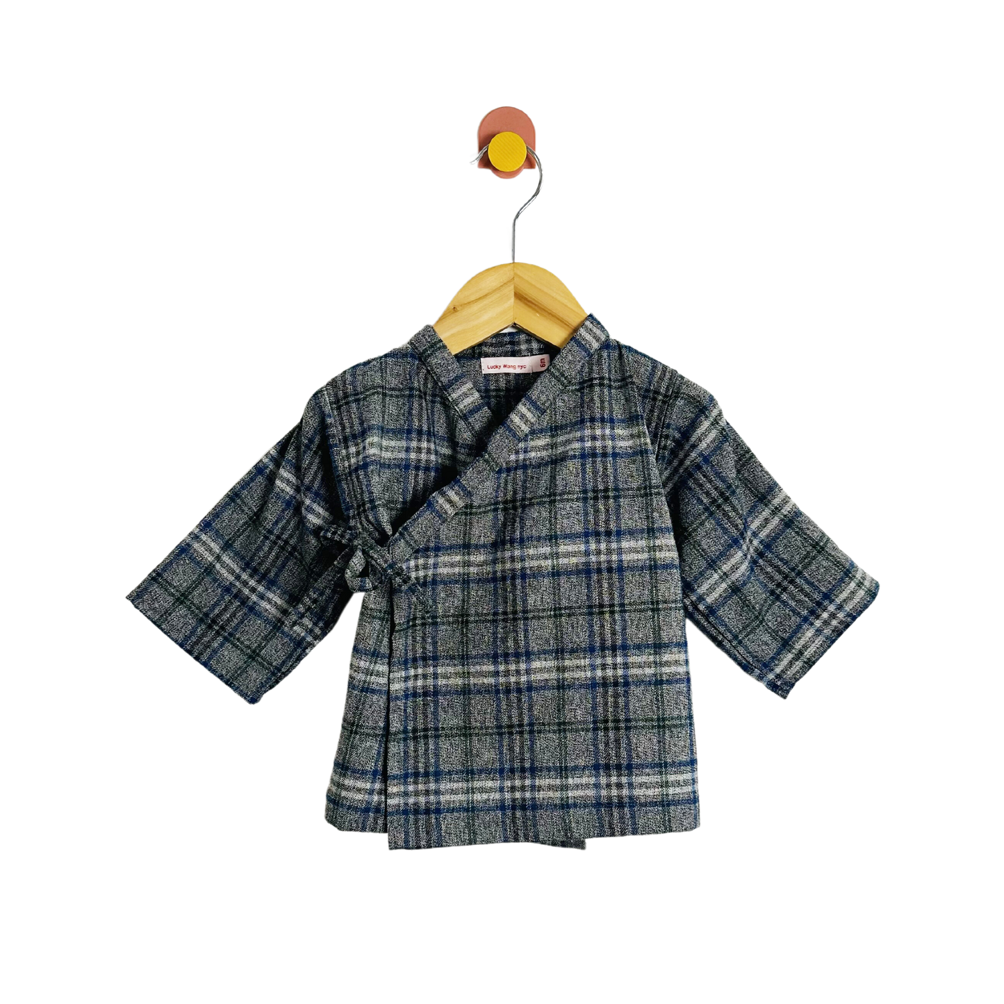 Lucky Wang Plaid Kimono Top / 6M