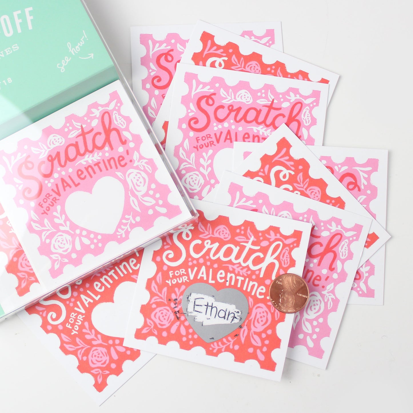 Floral Scratch-Off Valentines- 18pk