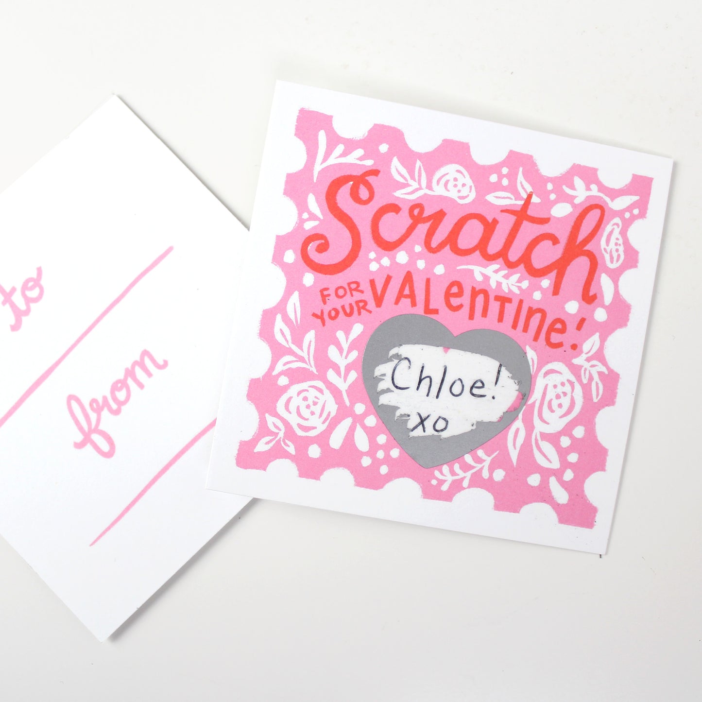 Floral Scratch-Off Valentines- 18pk