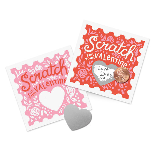 Floral Scratch-Off Valentines- 18pk