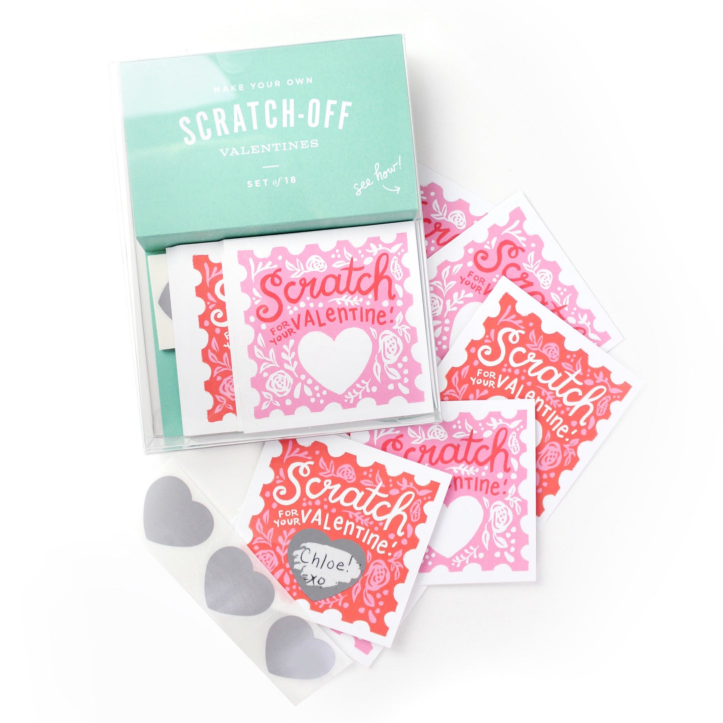 Floral Scratch-Off Valentines- 18pk