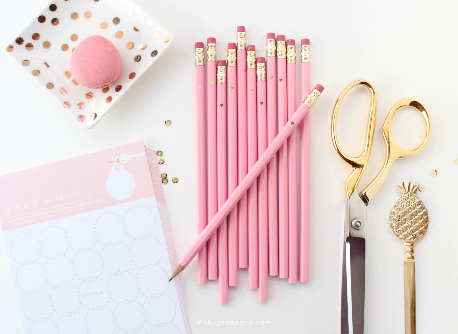 Pink Heart Pencils- 6pk