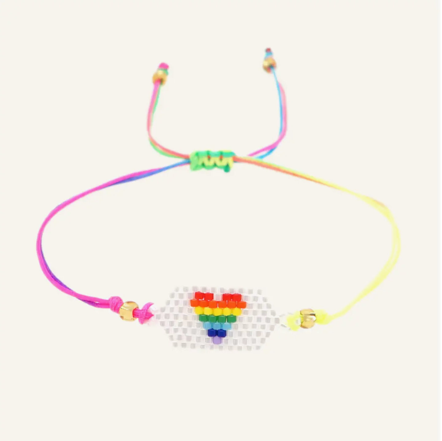 rainbow heart bracelet