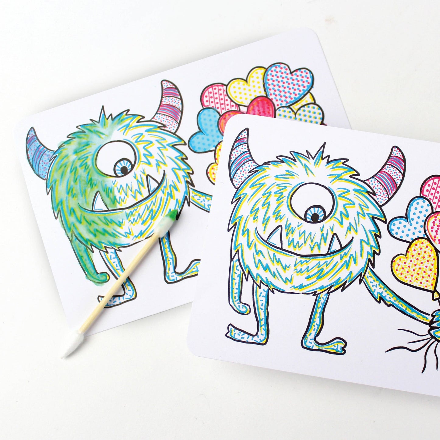 Inklings Paperie - Paint with Water Valentine Cards - Monster