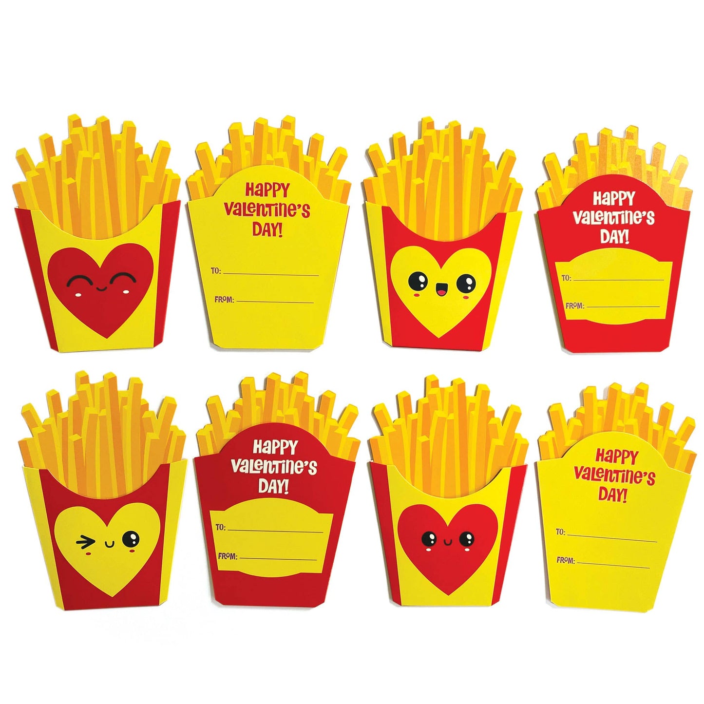 Paper House Productions - French Fries Valentines Card Exchange Pack