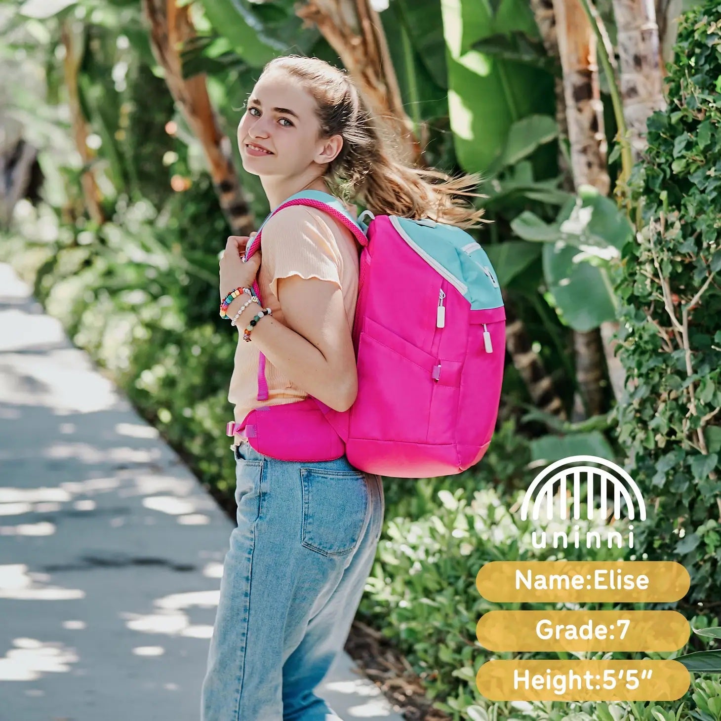 Uninni Bailey Backpack Pink Color Block PARACHUTE BROOKLYN