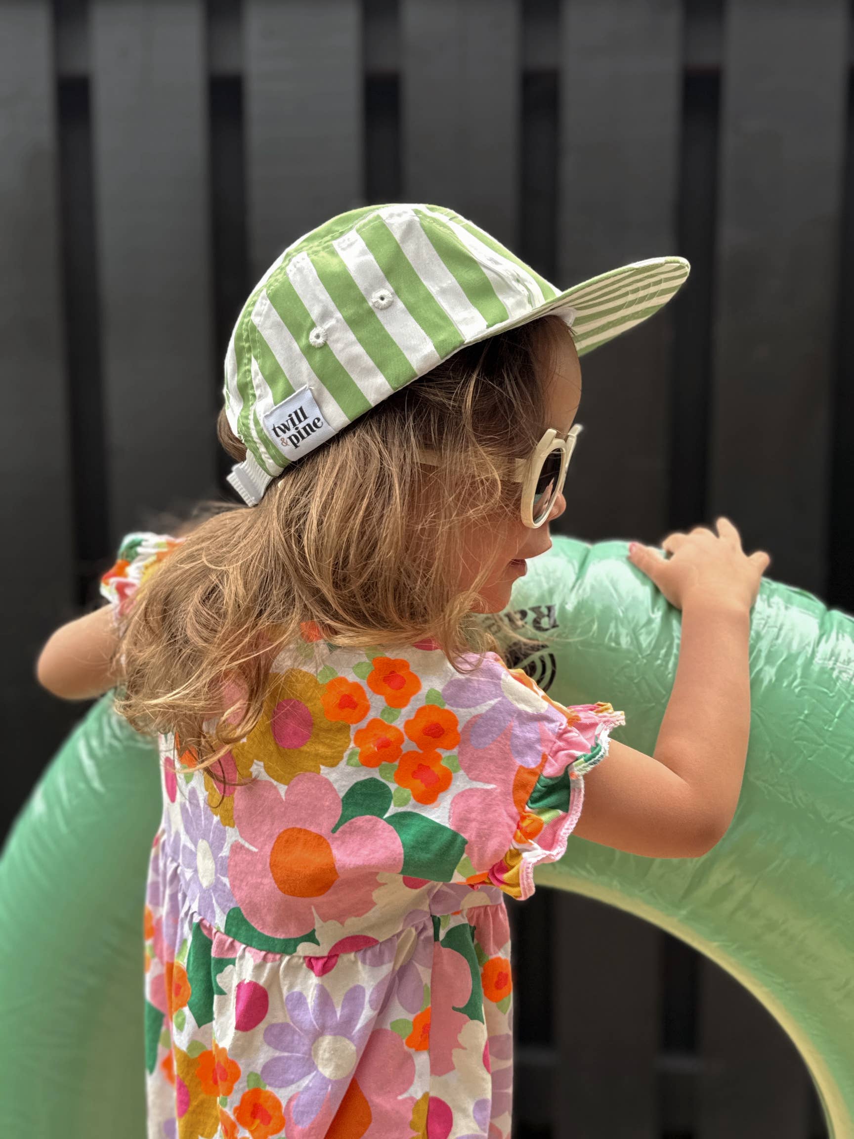 Kids Twill & Pine Five Panel Hat- Vintage Stripe
