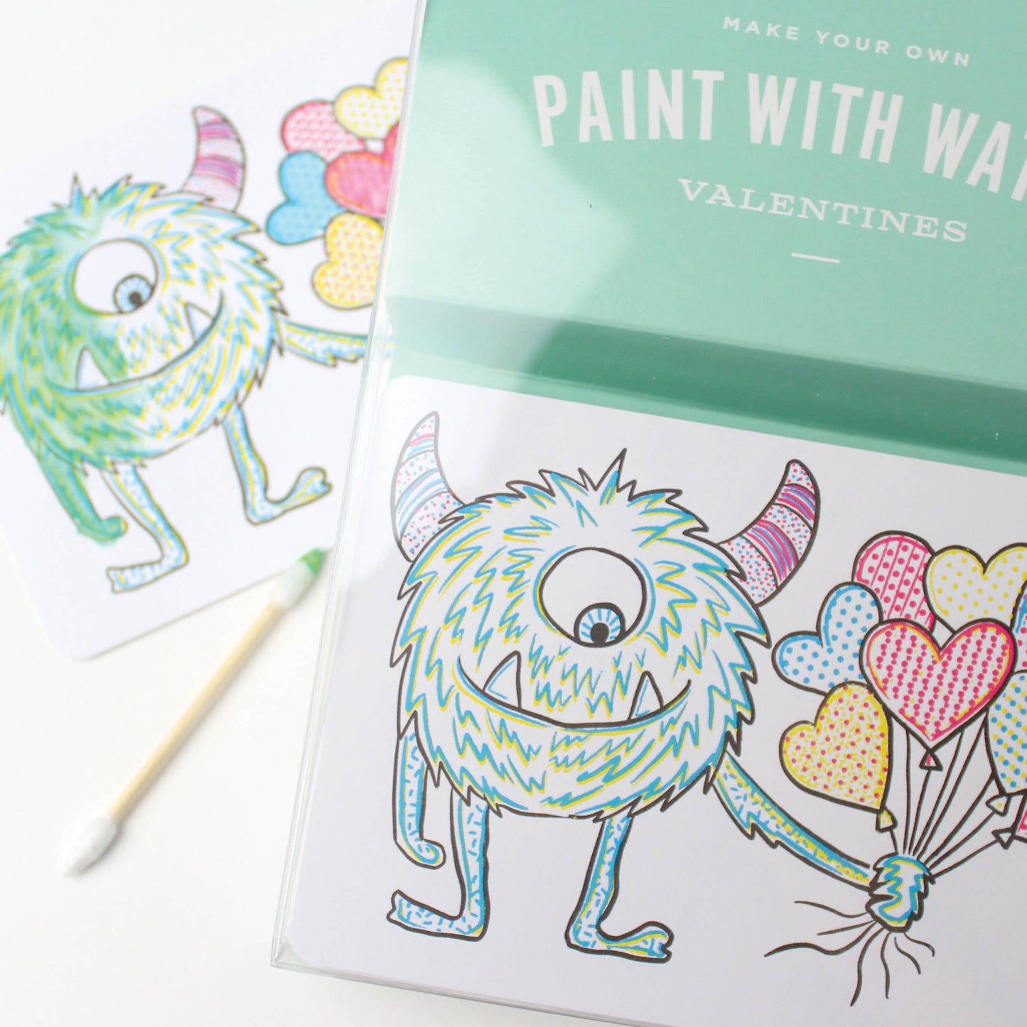Inklings Paperie - Paint with Water Valentine Cards - Monster