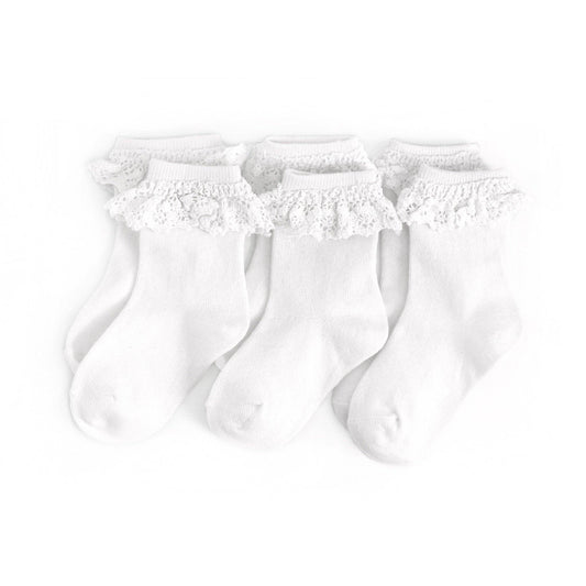 Little Stocking Co. White Lace Midi Sock 3pk