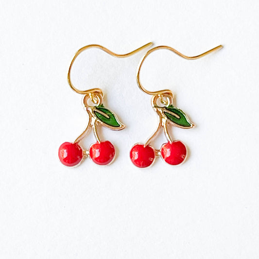 Kids Charm Earrings - cherries