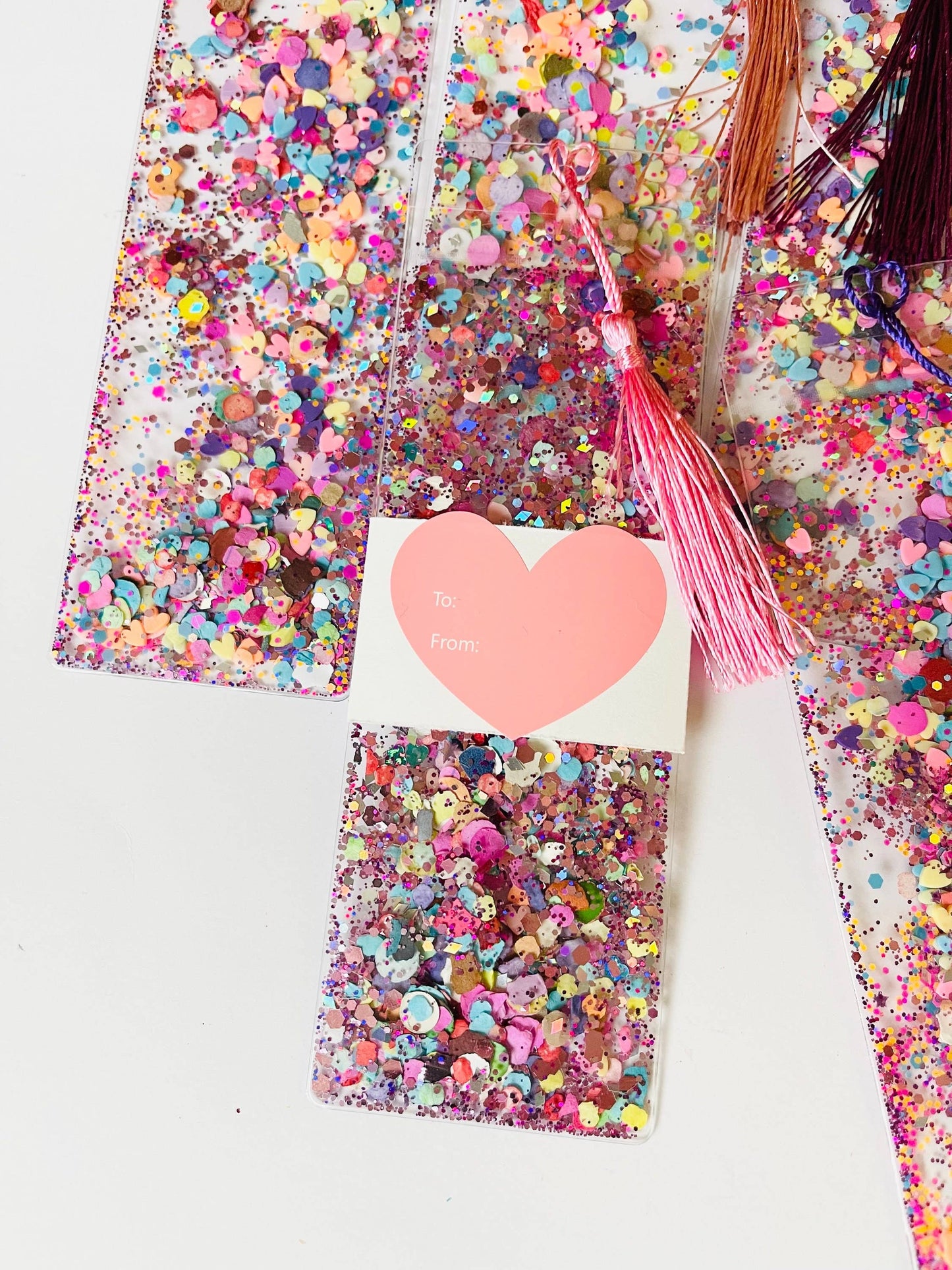 Coloring Home - Valentine’s Day Heart Glitter Shaker Bookmark