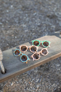 stripe/check print kids sunglasses