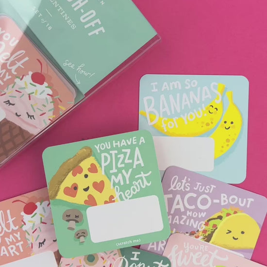 snack pack scratch-off valentines - 18pk