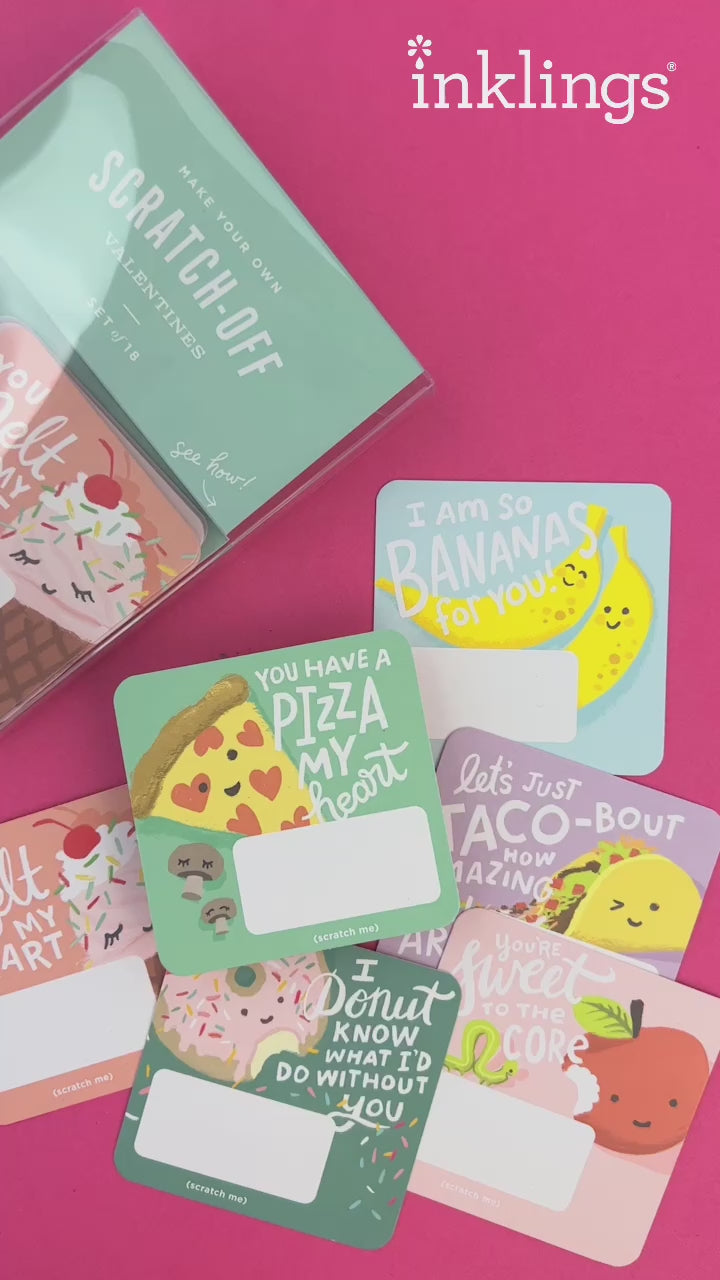 snack pack scratch-off valentines - 18pk
