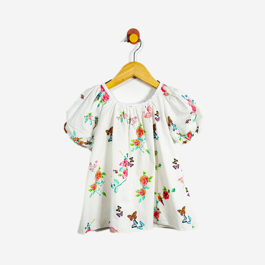 I Haven’t the Foggiest Flutter Puff Sleeve Dress / 1-2Y