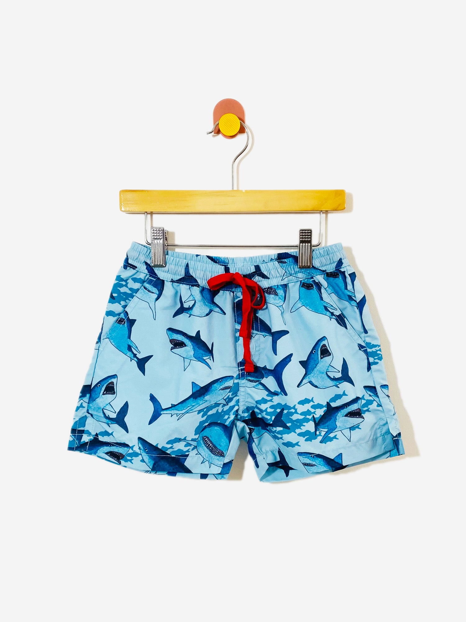 Paper Wings shark print swim shorts / 6Y