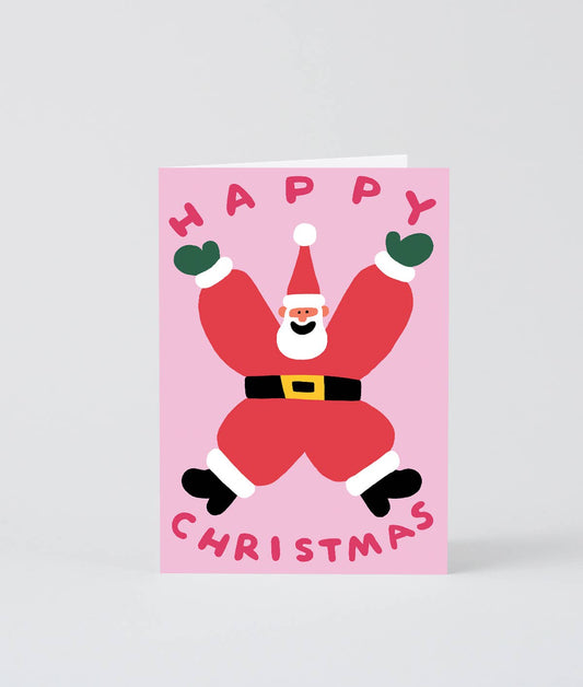 'Christmas Santa' Embossed Holiday Greeting Card
