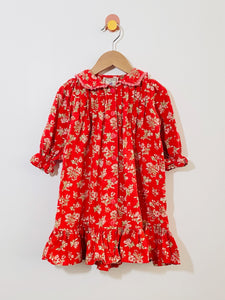 Vintage Cornelloki floral flannel dress / 12m