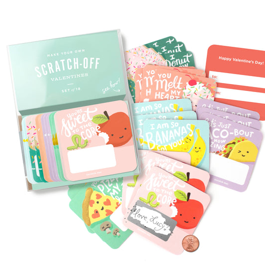 snack pack scratch-off valentines - 18pk