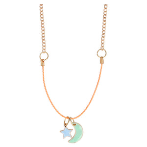 enamel moon & sun necklace