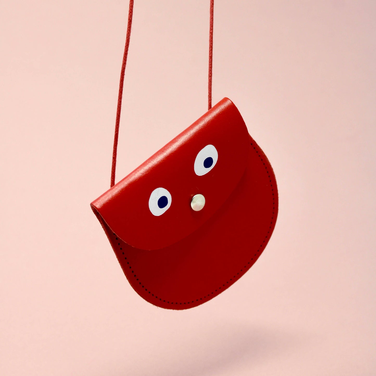 googly eye pocket money purse - red