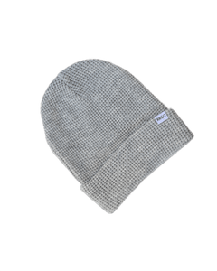 kids waffle beanie - pebble