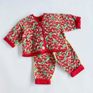 SAJ strawberry quilt set / 9-12m