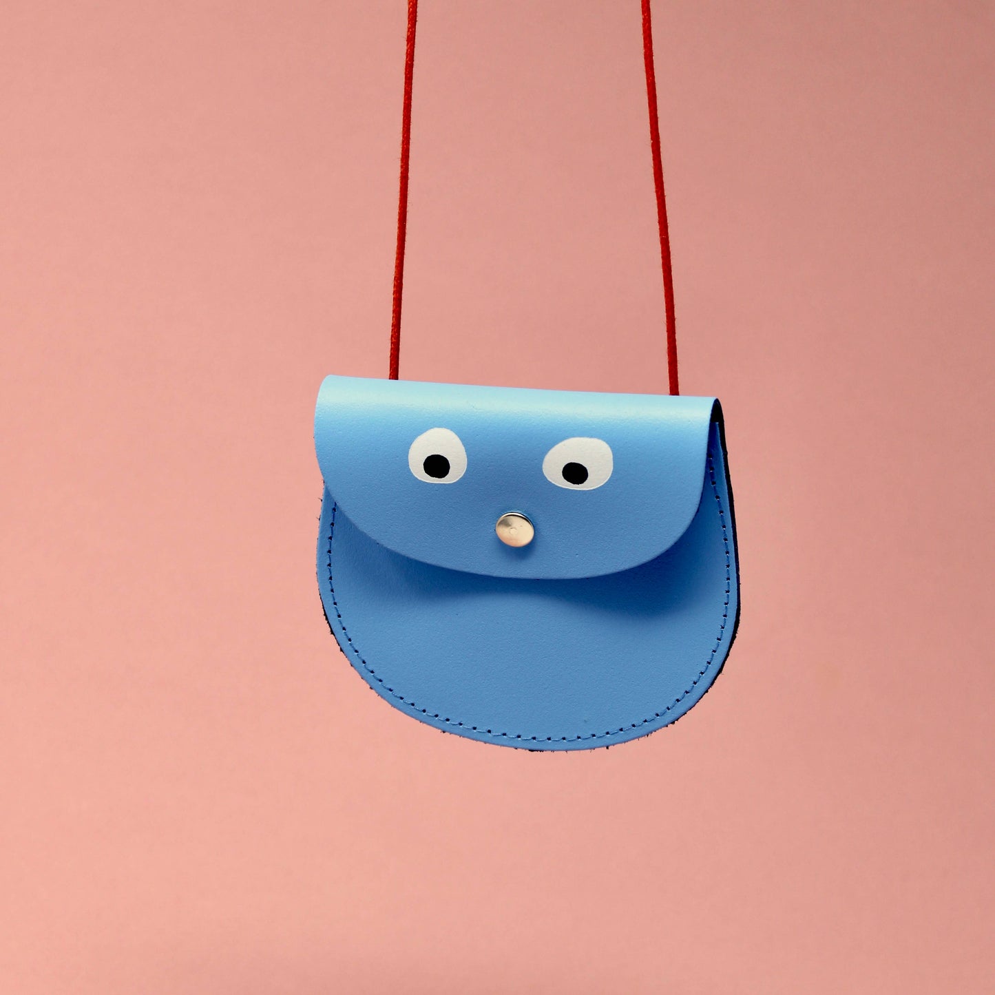 googly eye pocket money purse - blue