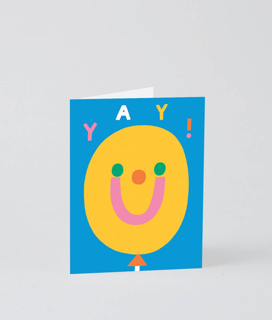 'yay balloon' kids greeting card