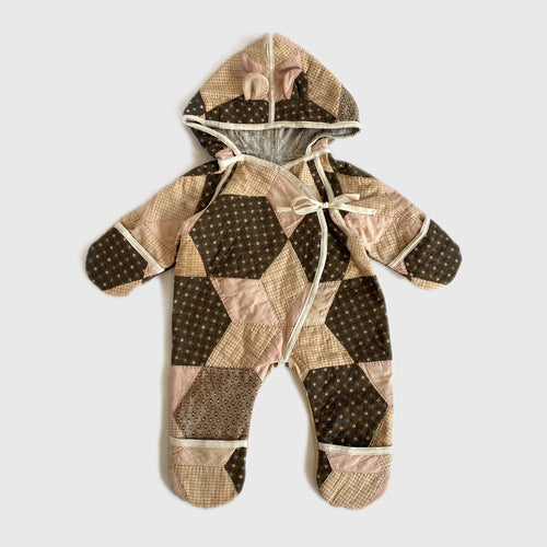 recycled textiles quilt baby bunting / 3-6m