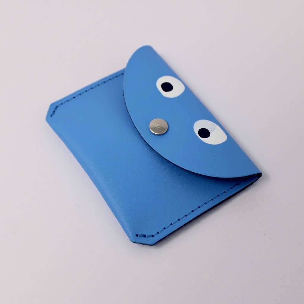 googly eye mini money purse - blue