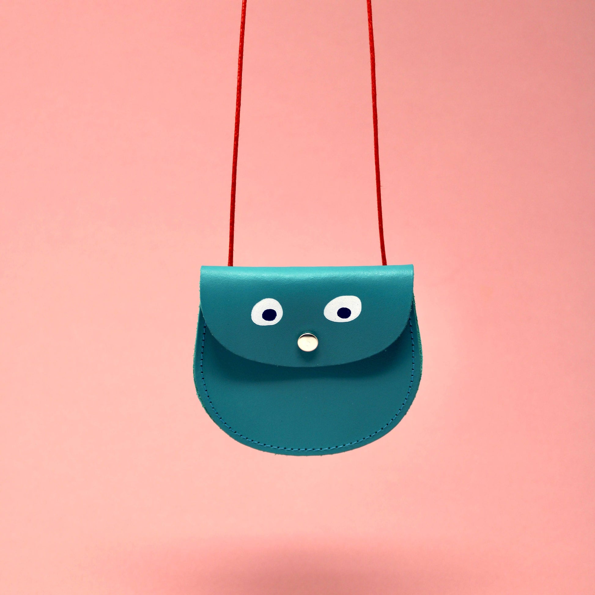 googly eye pocket money purse - turquoise