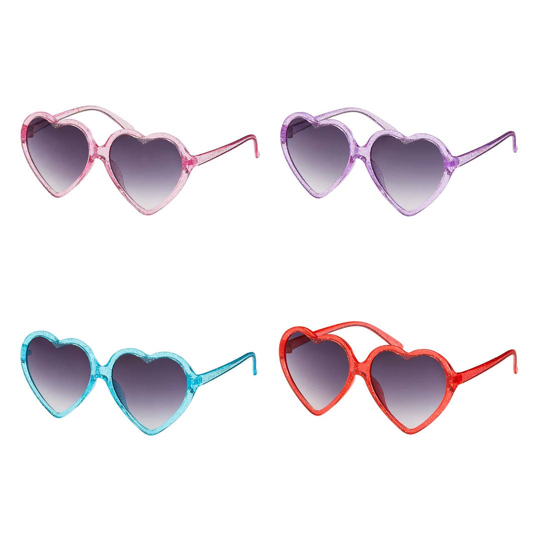 heart shaped glitter sunglasses