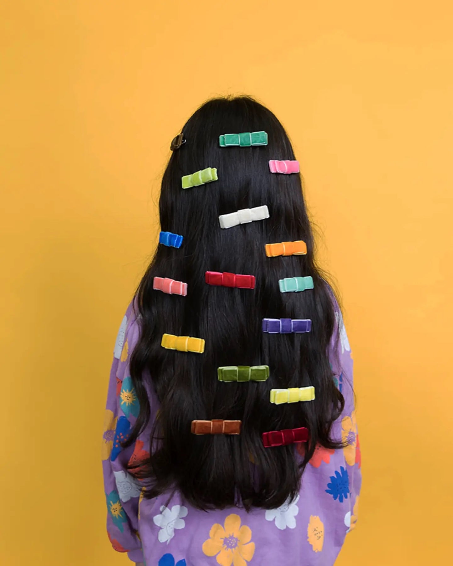 Kids velvet bow hair clips 