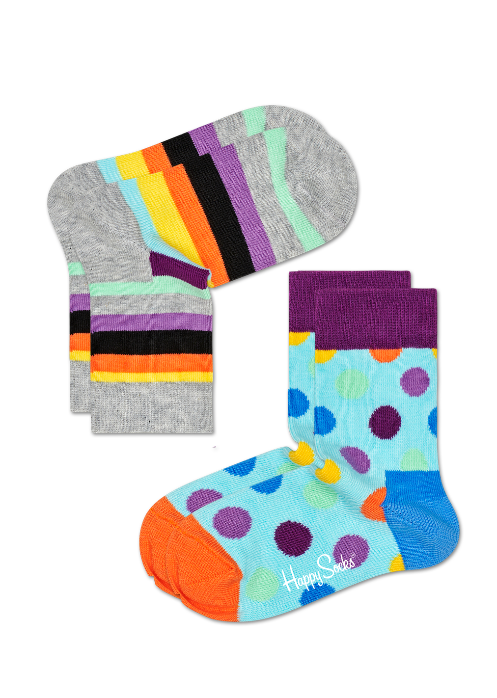 kids stripe socks 2pk by happy socks