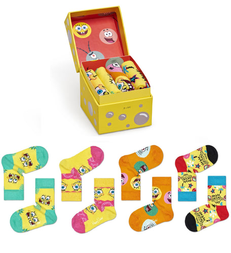 kids sponge bob socks 4pk gift set by happy socks